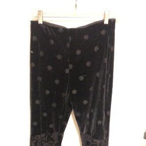 Flared velvet embroidered pants